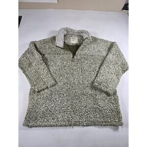 Dylan Women's Frosty Tipped Grey 1/4 Zip Sherpa Teddy Pullover Sz Lg